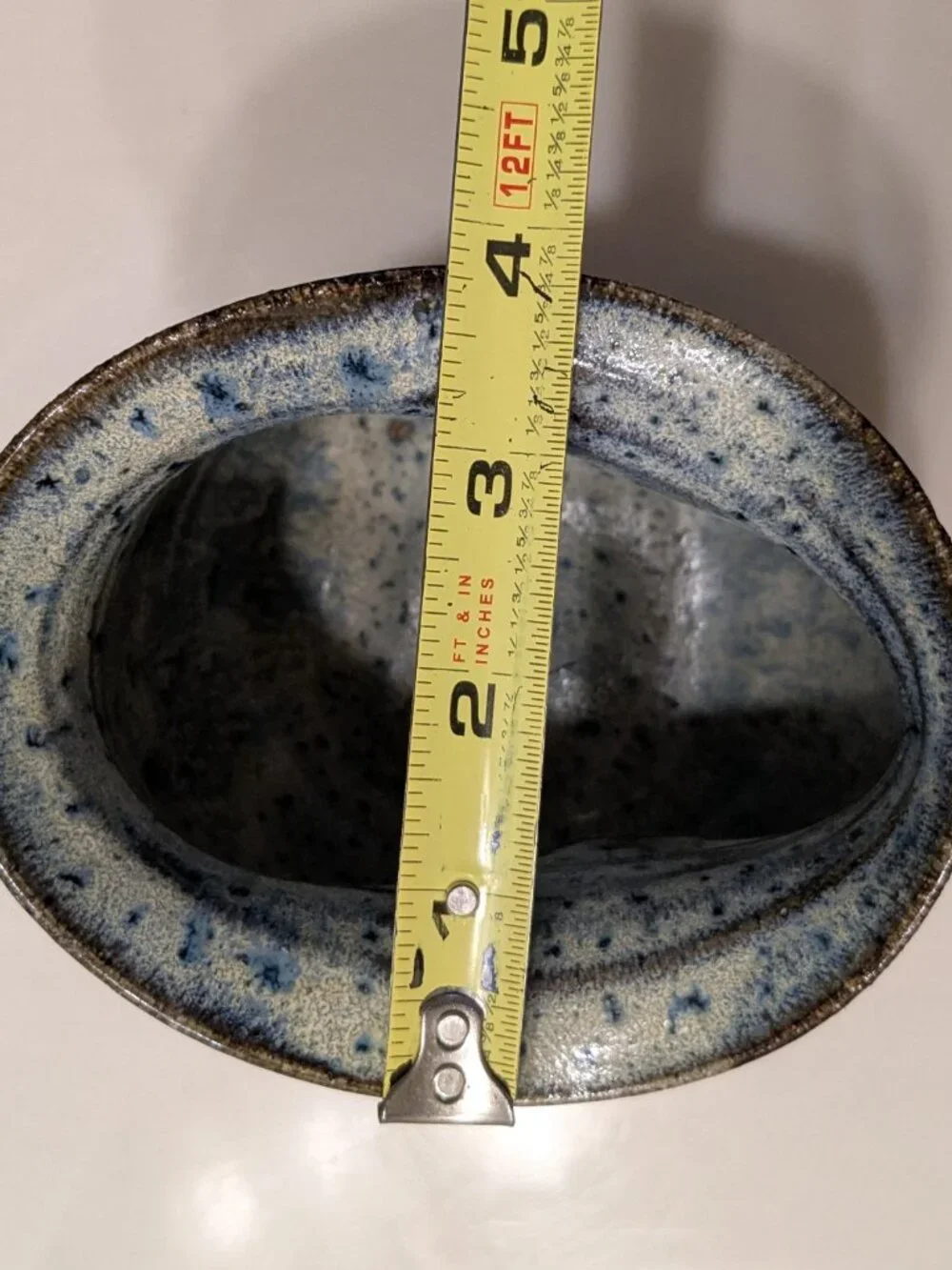 Gerald Patrick Pottery Vtg 1972 Pinch Pot Vase Signed Speckle Glaze 5